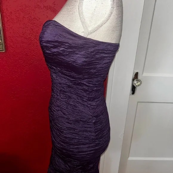Elegant Purple Strapless Dress by Nicole Miller size 6 - Picture 4 of 8